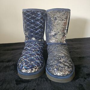 UGG Sparkling Sequin Blue Boots